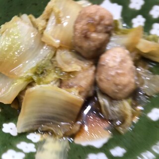 白菜とつみれの簡単煮